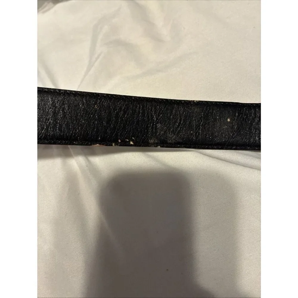 Pierre Cardin Authentic Vintage Solid Black Calfskin Leather Belt 38 / 95 Spain